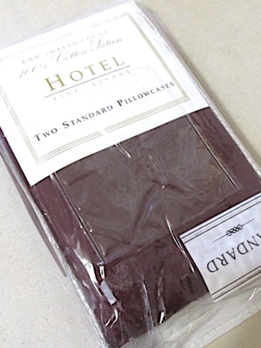 Burgundy 600 Thread Count Cotton Sateen Pillowcases, NWOT